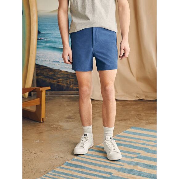 Faherty Other - FAHERTY All Day Shorts 5" Heathered Blue Textured | 33